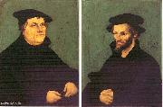 CRANACH, Lucas the Elder Portraits of Martin Luther and Philipp Melanchthon y painting
